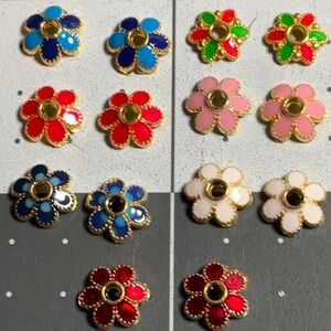 Findings: Cloisonné Flower Bead Cap 8mm (10)